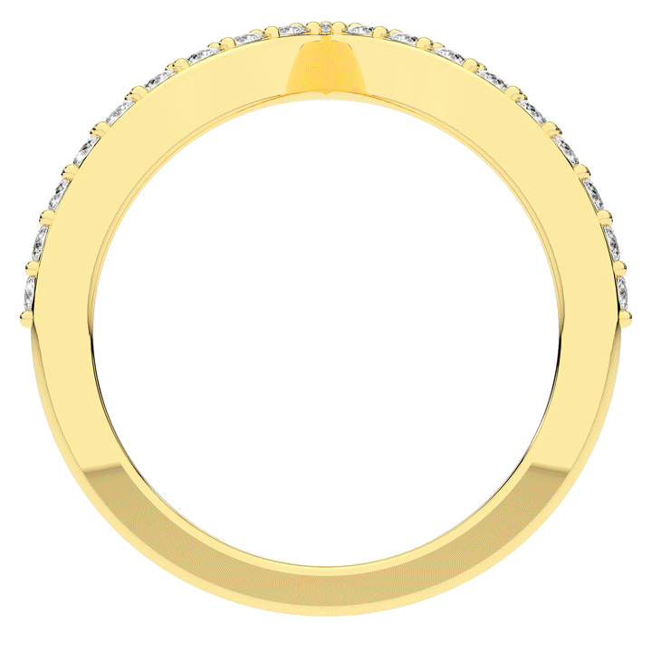 0.15CT.TW ROUND LAB DIAMOND POINTED CONTOUR WEDDING BAND - Nazarelle