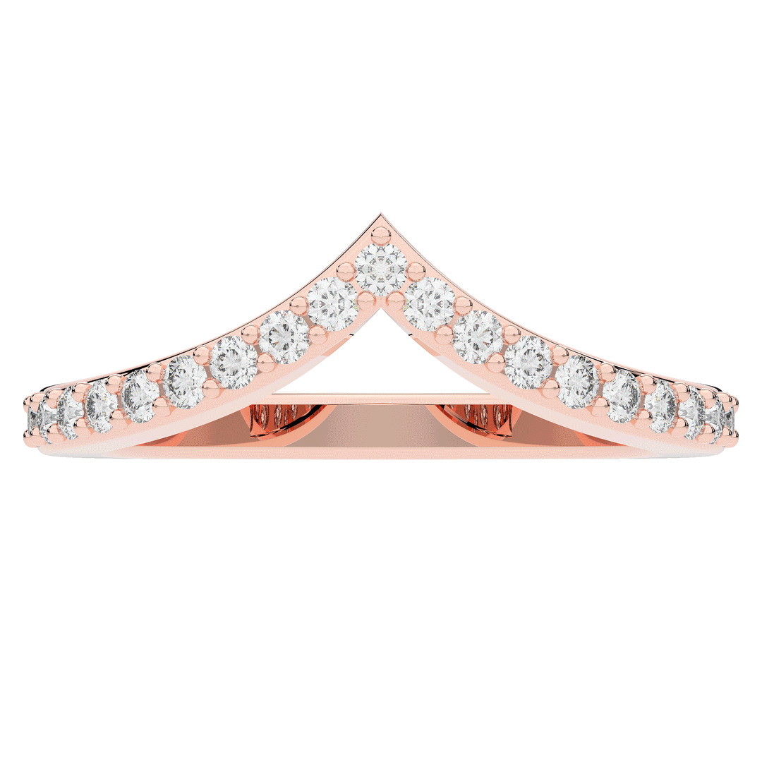 0.15CT.TW ROUND LAB DIAMOND POINTED CONTOUR WEDDING BAND - Nazarelle