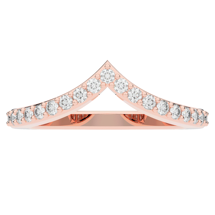 0.15CT.TW ROUND LAB DIAMOND POINTED CONTOUR WEDDING BAND - Nazarelle