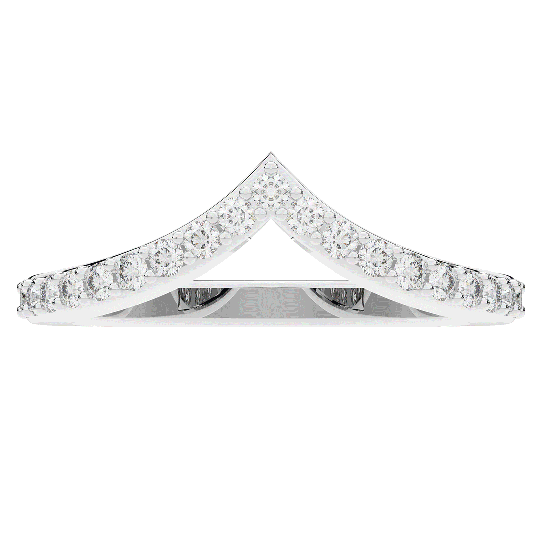 0.15CT.TW ROUND LAB DIAMOND POINTED CONTOUR WEDDING BAND - Nazarelle