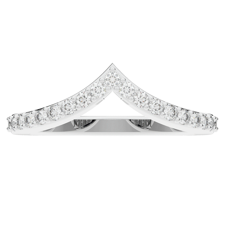 0.15CT.TW ROUND LAB DIAMOND POINTED CONTOUR WEDDING BAND - Nazarelle