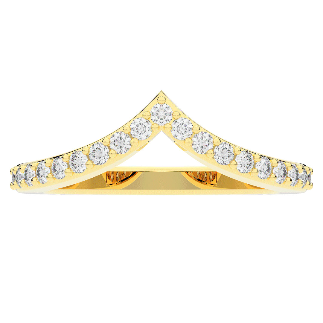 0.15CT.TW ROUND LAB DIAMOND POINTED CONTOUR WEDDING BAND - Nazarelle