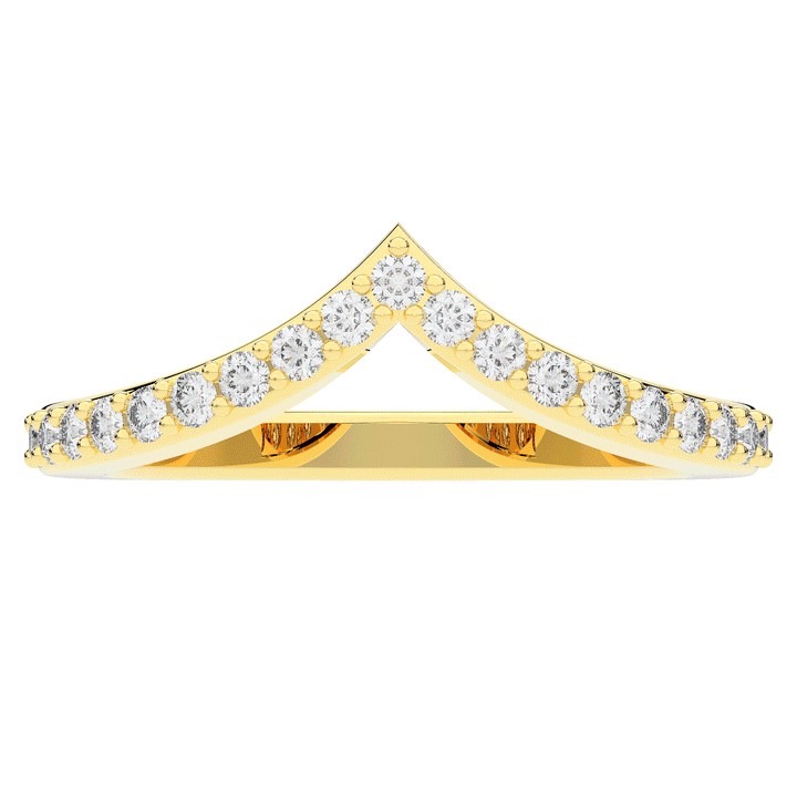 0.15CT.TW ROUND LAB DIAMOND POINTED CONTOUR WEDDING BAND - Nazarelle