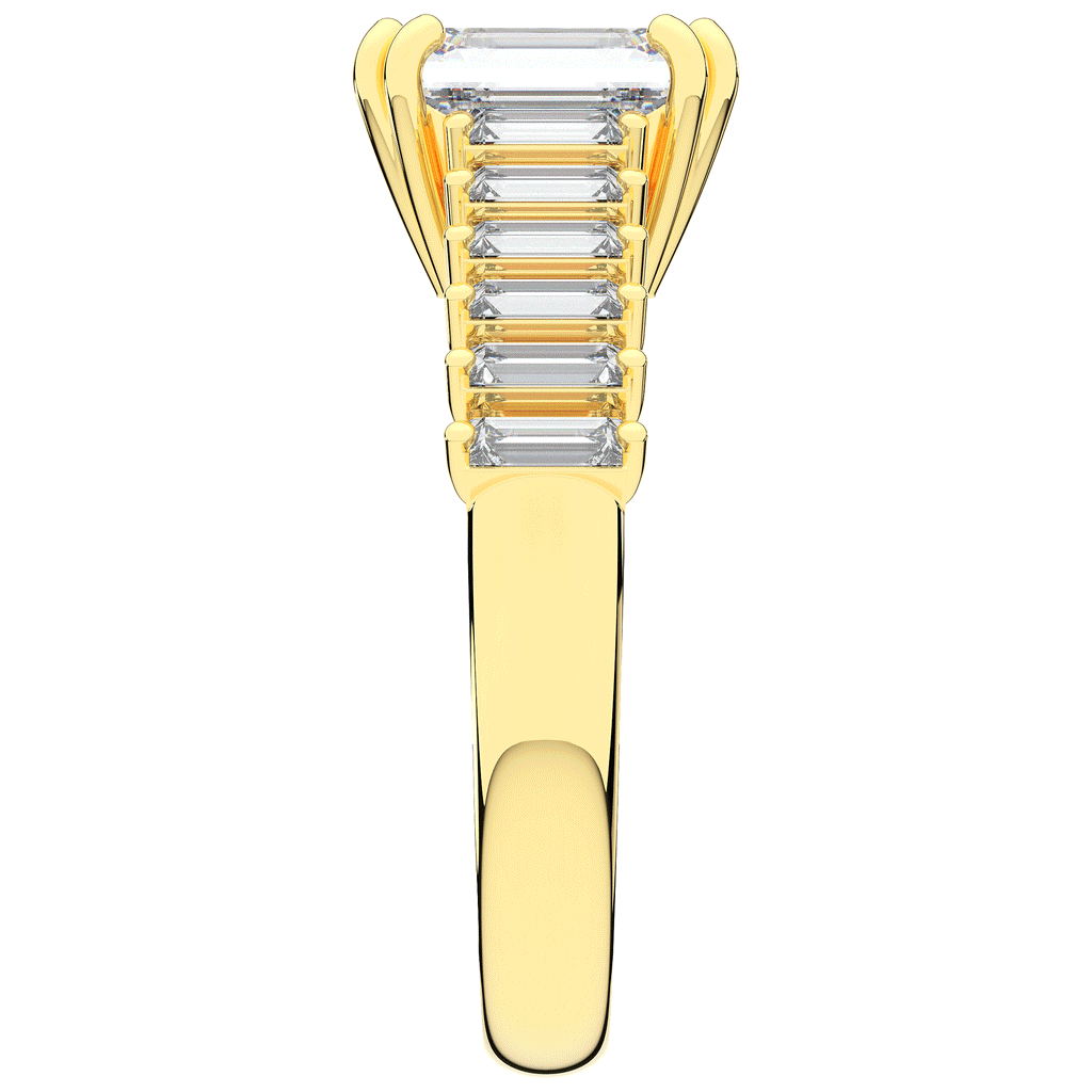 2.60CT.TW EMERALD CUT LAB DIAMOND ENGAGEMENT RING - Nazarelle