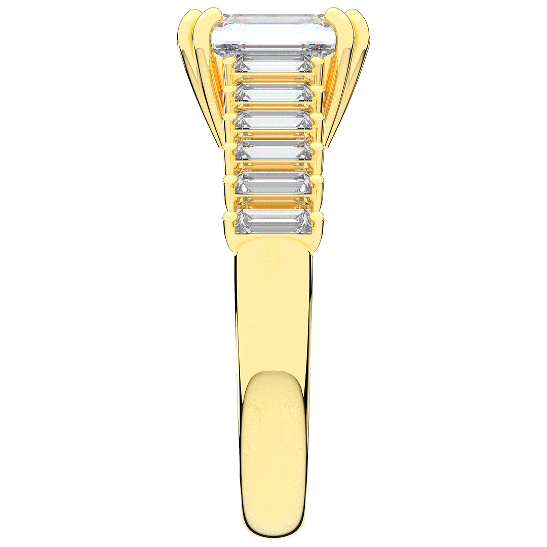 2.60CT.TW EMERALD CUT LAB DIAMOND ENGAGEMENT RING - Nazarelle