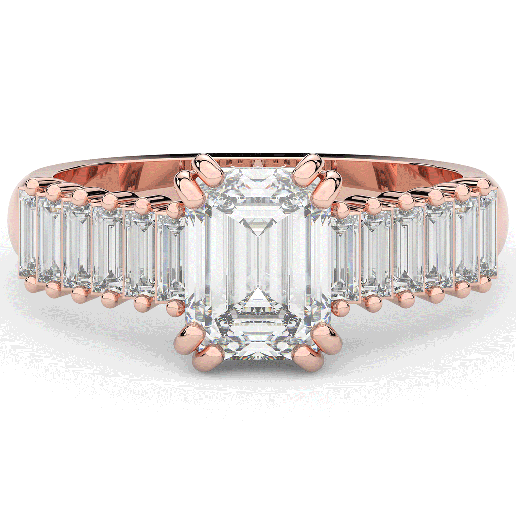 2.60CT.TW EMERALD CUT LAB DIAMOND ENGAGEMENT RING - Nazarelle