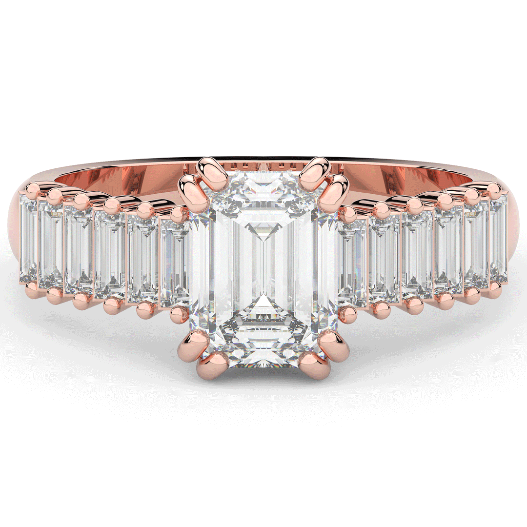2.60CT.TW EMERALD CUT LAB DIAMOND ENGAGEMENT RING - Nazarelle