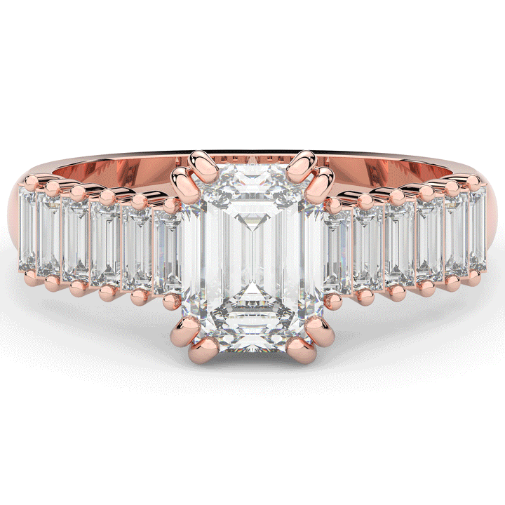 2.60CT.TW EMERALD CUT LAB DIAMOND ENGAGEMENT RING - Nazarelle