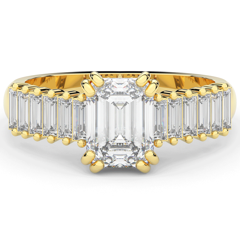 2.60CT.TW EMERALD CUT LAB DIAMOND ENGAGEMENT RING - Nazarelle
