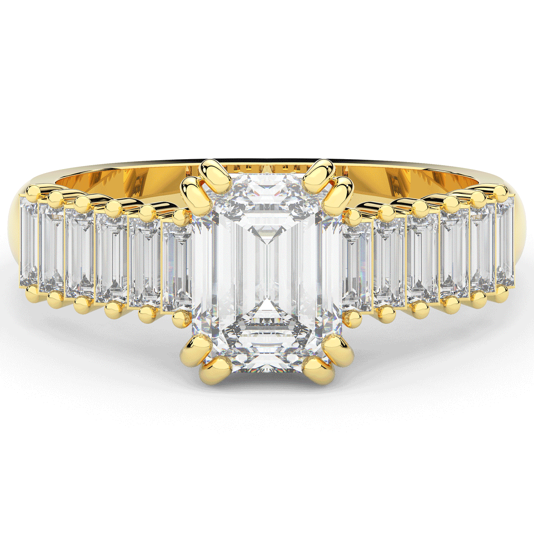 2.60CT.TW EMERALD CUT LAB DIAMOND ENGAGEMENT RING - Nazarelle
