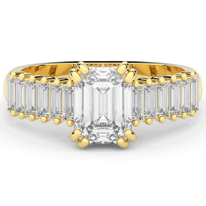 2.60CT.TW EMERALD CUT LAB DIAMOND ENGAGEMENT RING - Nazarelle