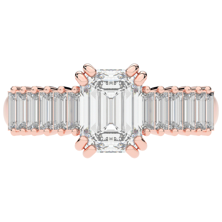2.60CT.TW EMERALD CUT LAB DIAMOND ENGAGEMENT RING - Nazarelle