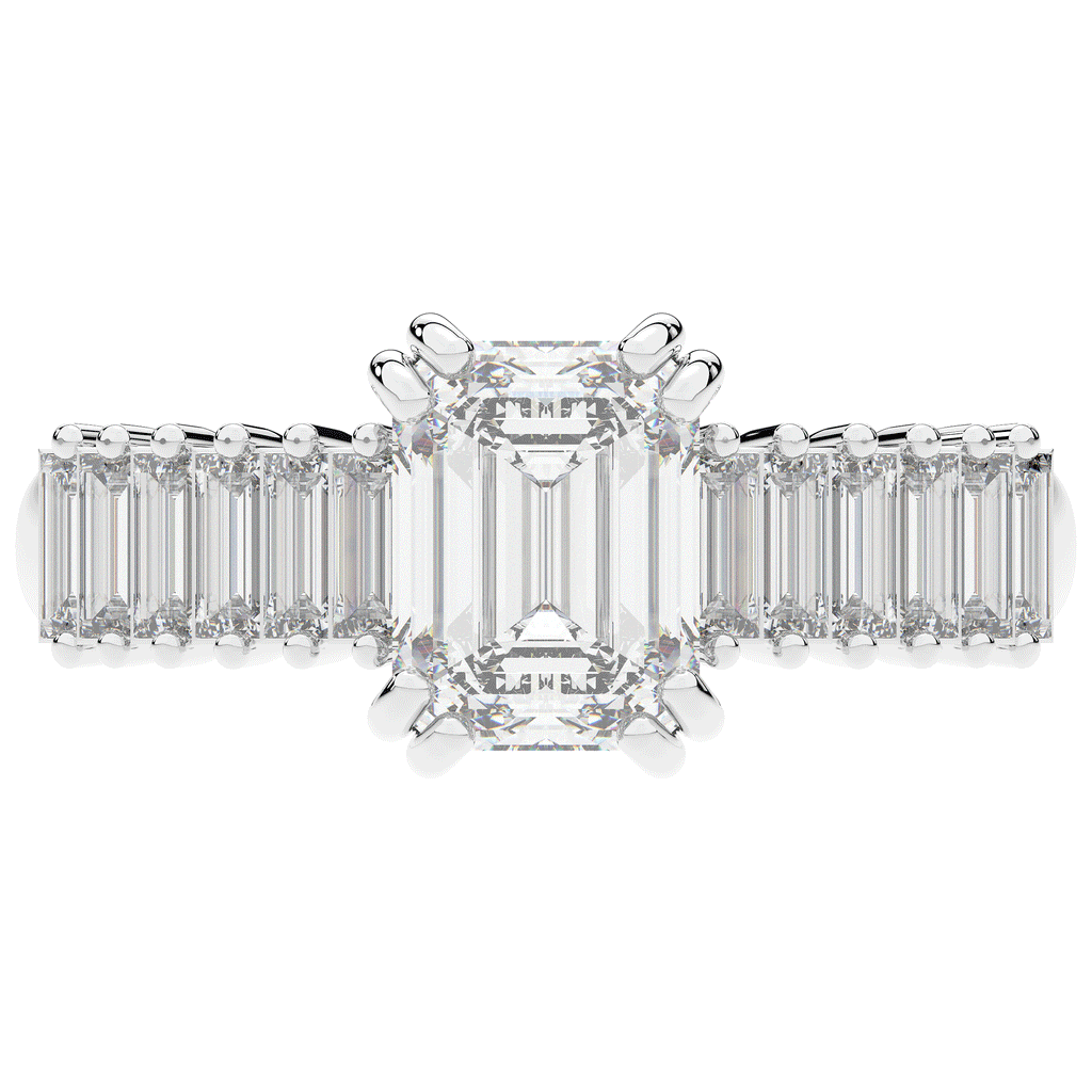 2.60CT.TW EMERALD CUT LAB DIAMOND ENGAGEMENT RING - Nazarelle
