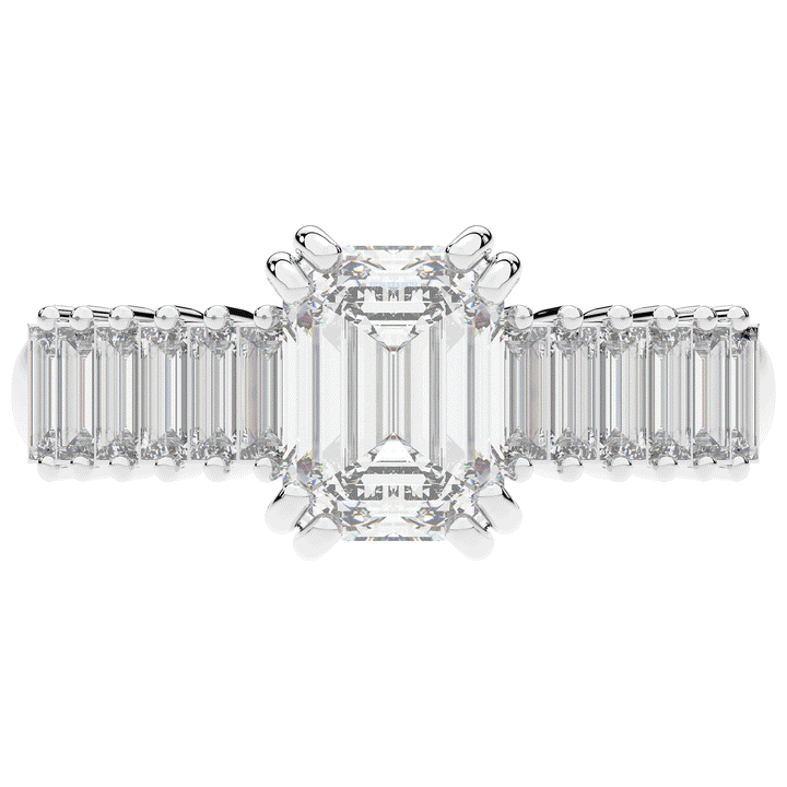 2.60CT.TW EMERALD CUT LAB DIAMOND ENGAGEMENT RING - Nazarelle