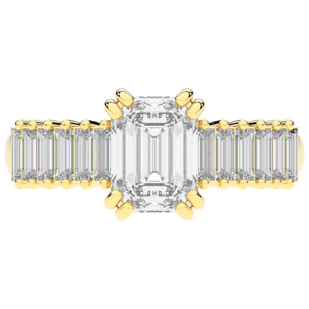 2.60CT.TW EMERALD CUT LAB DIAMOND ENGAGEMENT RING - Nazarelle