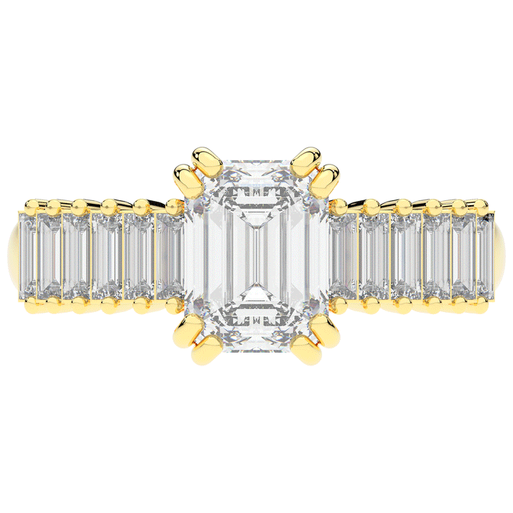 2.60CT.TW EMERALD CUT LAB DIAMOND ENGAGEMENT RING - Nazarelle