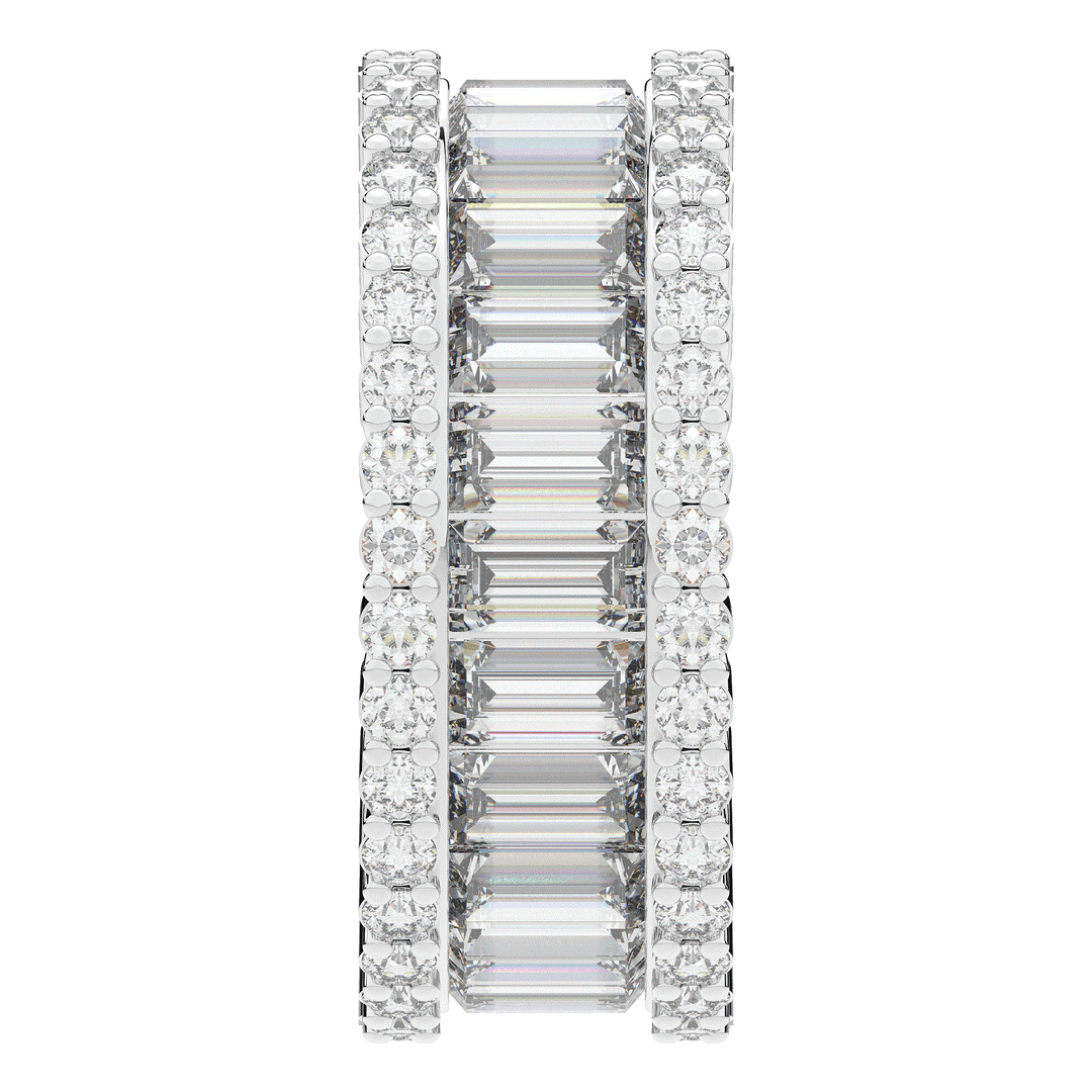 7.25CT.TW BAGUETTE AND ROUND LAB DIAMOND ETERNITY WEDDING BAND - Nazarelle