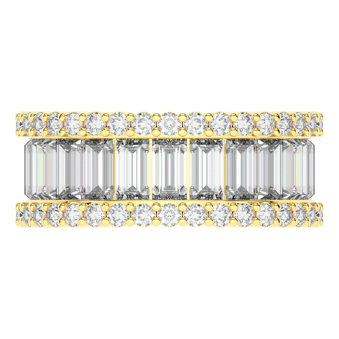 7.25CT.TW BAGUETTE AND ROUND LAB DIAMOND ETERNITY WEDDING BAND - Nazarelle