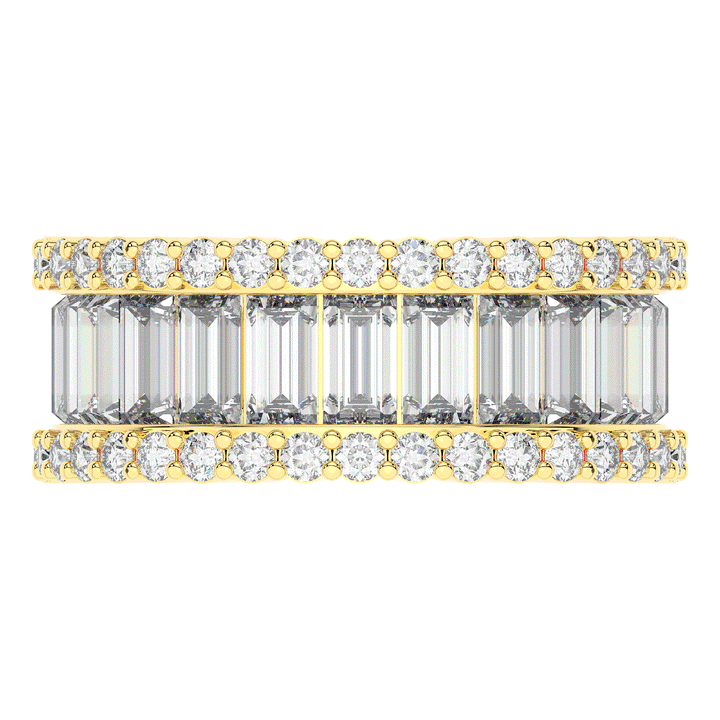 7.25CT.TW BAGUETTE AND ROUND LAB DIAMOND ETERNITY WEDDING BAND - Nazarelle