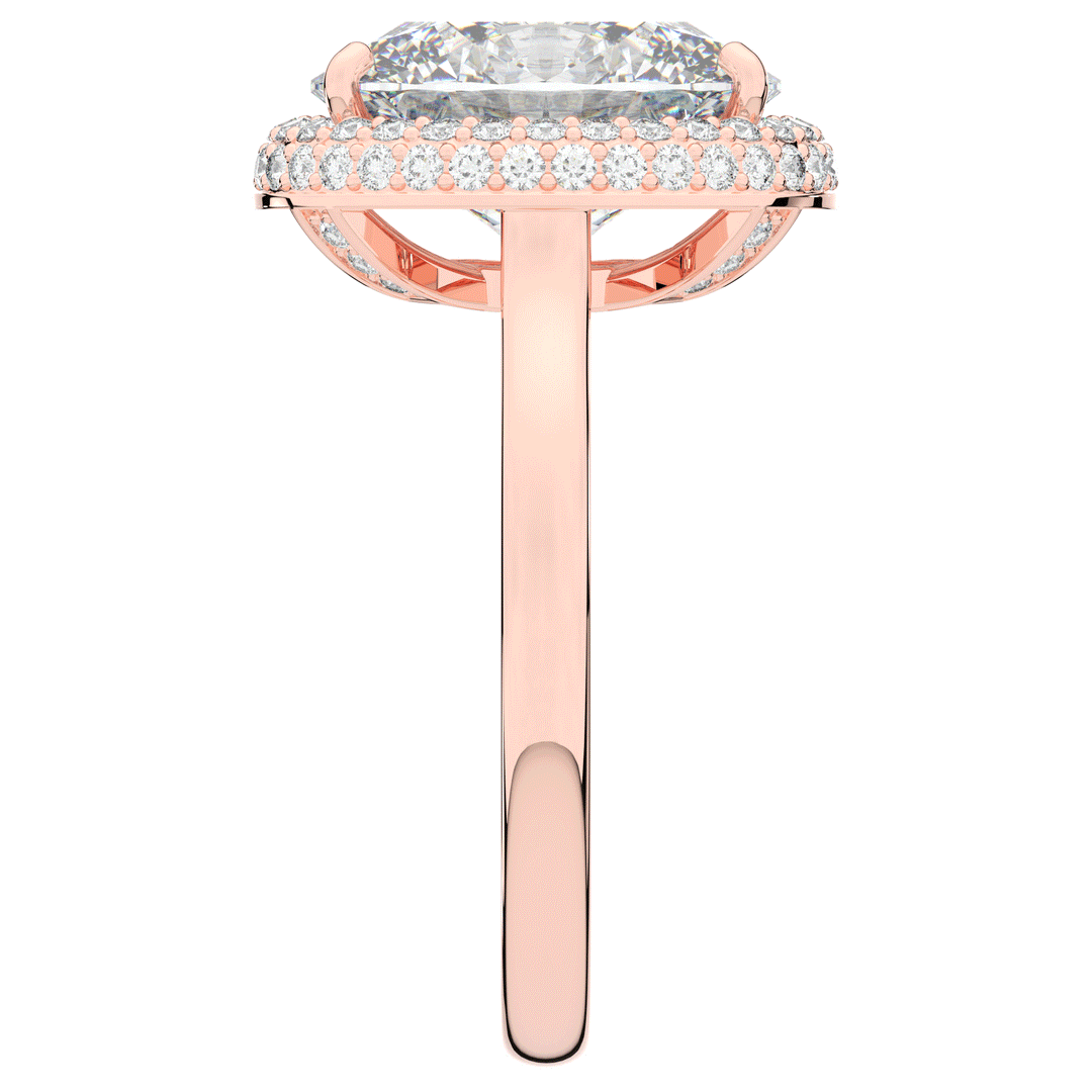 4.40CT.TW OVAL LAB DIAMOND HALO ENGAGEMENT RING - Nazarelle