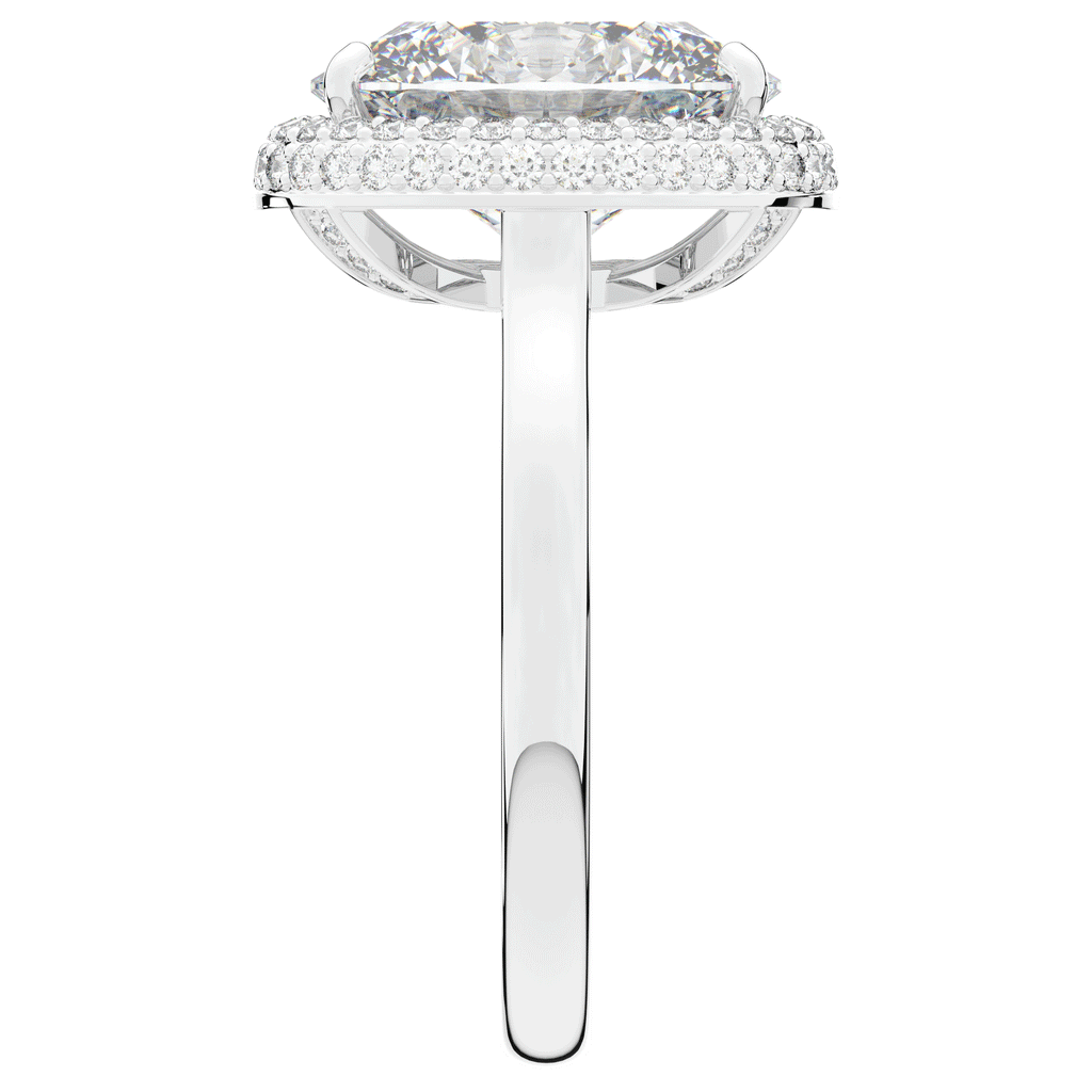 4.40CT.TW OVAL LAB DIAMOND HALO ENGAGEMENT RING - Nazarelle