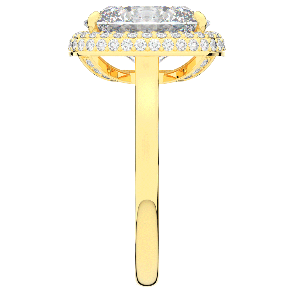 4.40CT.TW OVAL LAB DIAMOND HALO ENGAGEMENT RING - Nazarelle