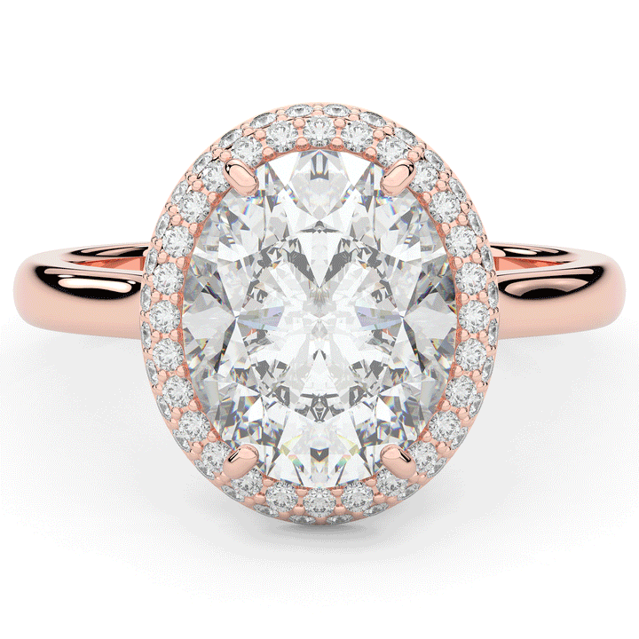 4.40CT.TW OVAL LAB DIAMOND HALO ENGAGEMENT RING - Nazarelle