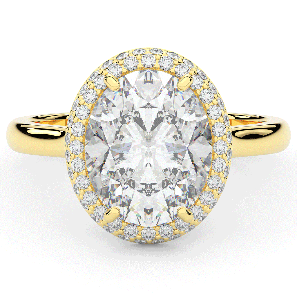 4.40CT.TW OVAL LAB DIAMOND HALO ENGAGEMENT RING - Nazarelle