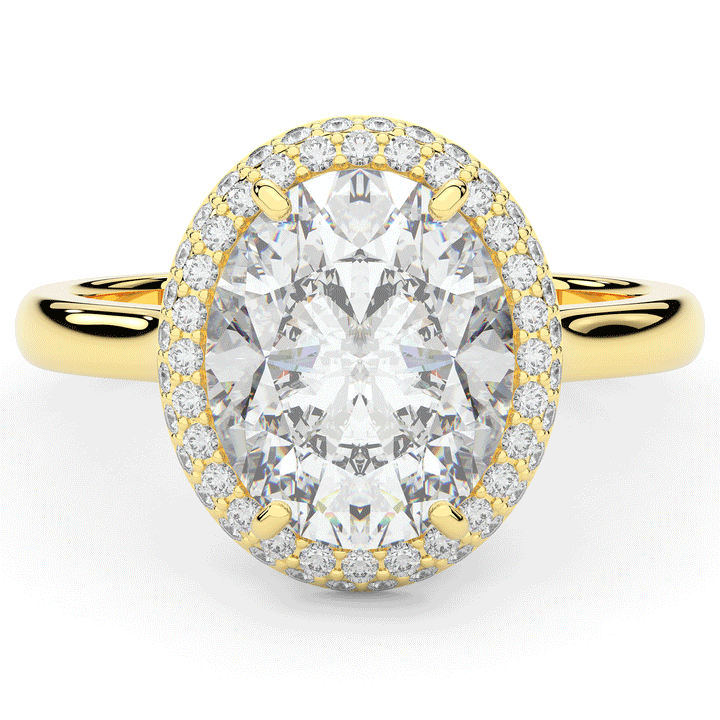 4.40CT.TW OVAL LAB DIAMOND HALO ENGAGEMENT RING - Nazarelle