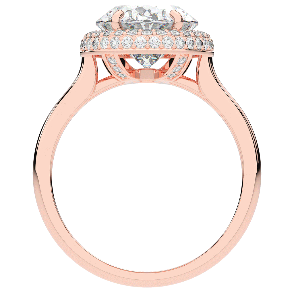 4.40CT.TW OVAL LAB DIAMOND HALO ENGAGEMENT RING - Nazarelle