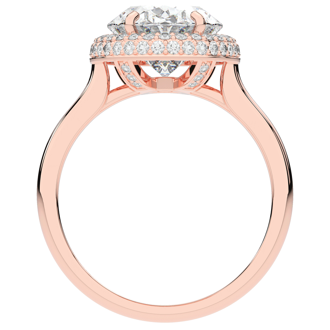 4.40CT.TW OVAL LAB DIAMOND HALO ENGAGEMENT RING - Nazarelle