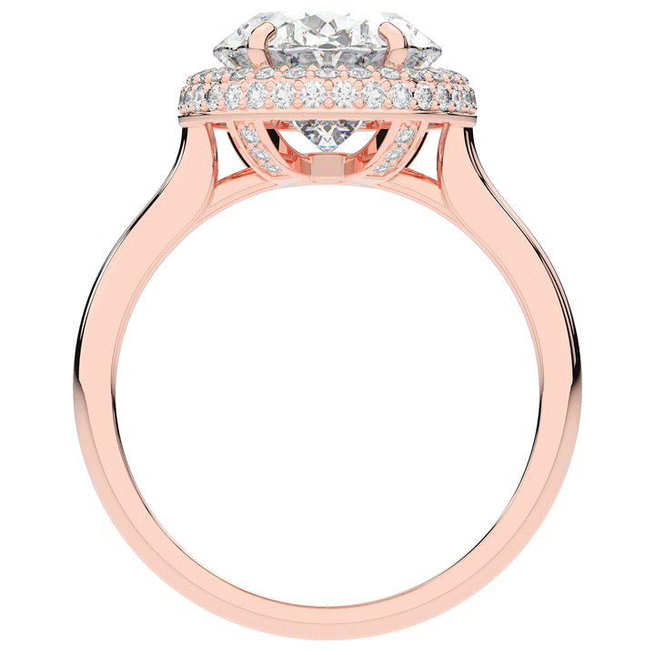 4.40CT.TW OVAL LAB DIAMOND HALO ENGAGEMENT RING - Nazarelle