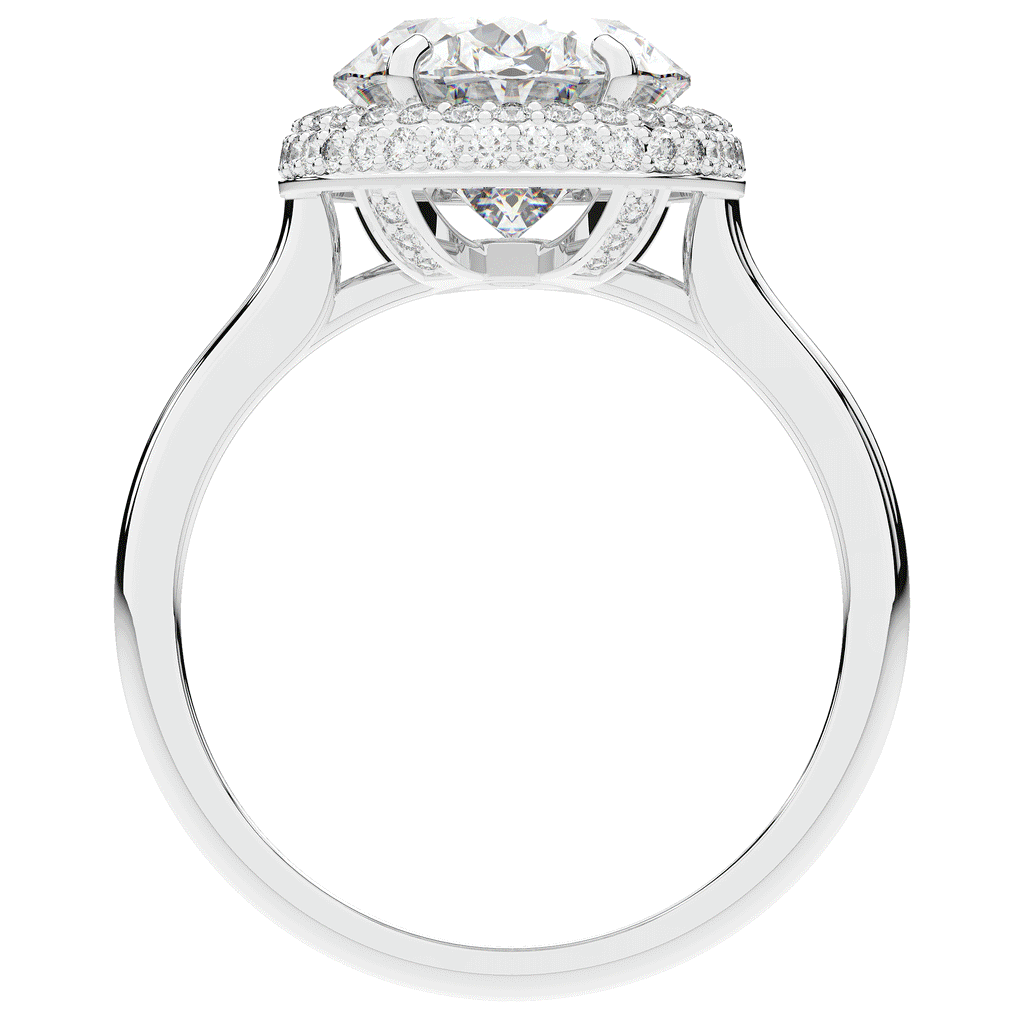 4.40CT.TW OVAL LAB DIAMOND HALO ENGAGEMENT RING - Nazarelle