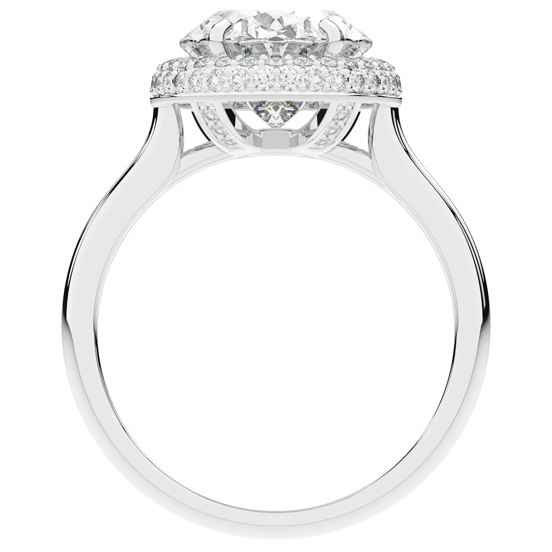 4.40CT.TW OVAL LAB DIAMOND HALO ENGAGEMENT RING - Nazarelle