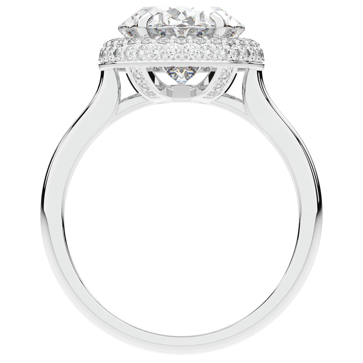 4.40CT.TW OVAL LAB DIAMOND HALO ENGAGEMENT RING - Nazarelle
