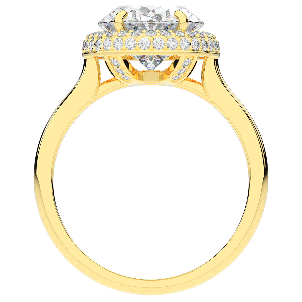 4.40CT.TW OVAL LAB DIAMOND HALO ENGAGEMENT RING - Nazarelle