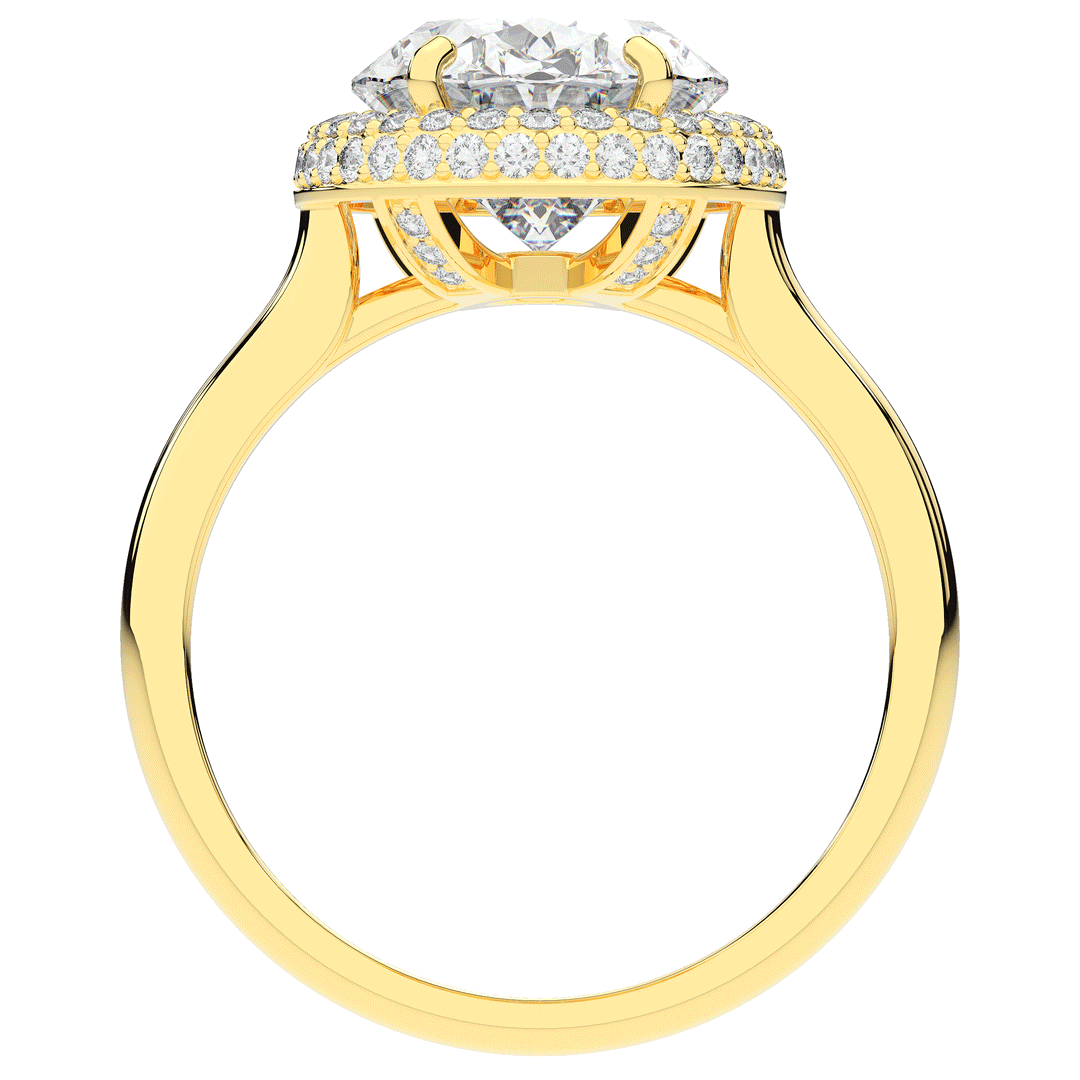 4.40CT.TW OVAL LAB DIAMOND HALO ENGAGEMENT RING - Nazarelle