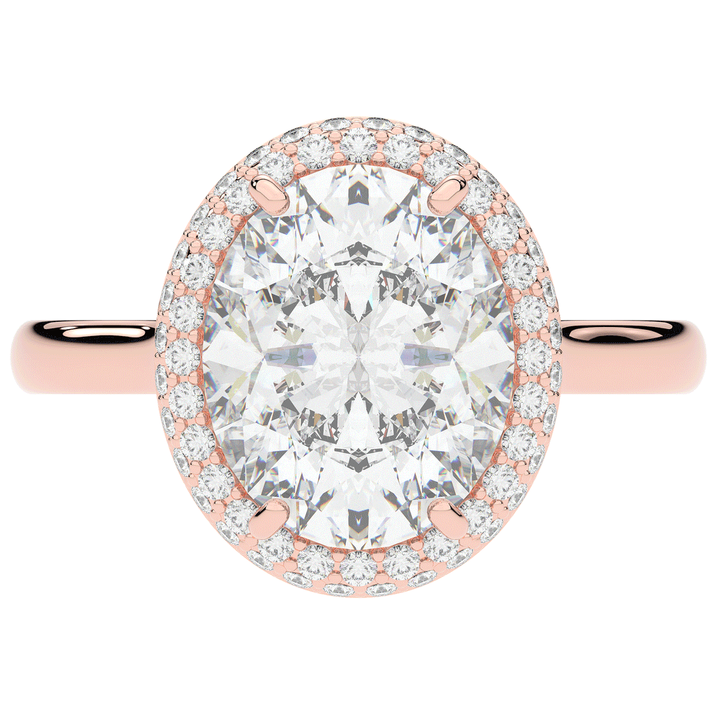 4.40CT.TW OVAL LAB DIAMOND HALO ENGAGEMENT RING - Nazarelle