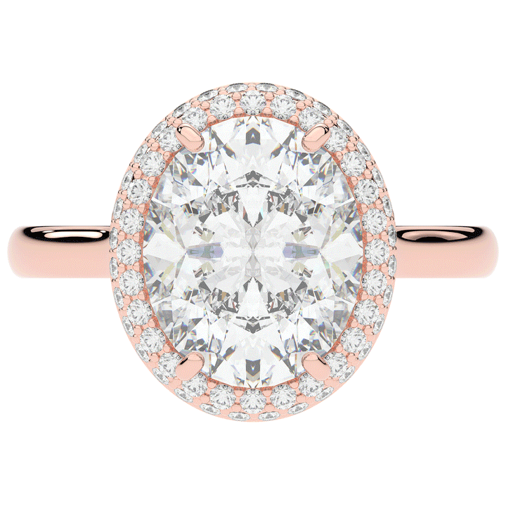4.40CT.TW OVAL LAB DIAMOND HALO ENGAGEMENT RING - Nazarelle