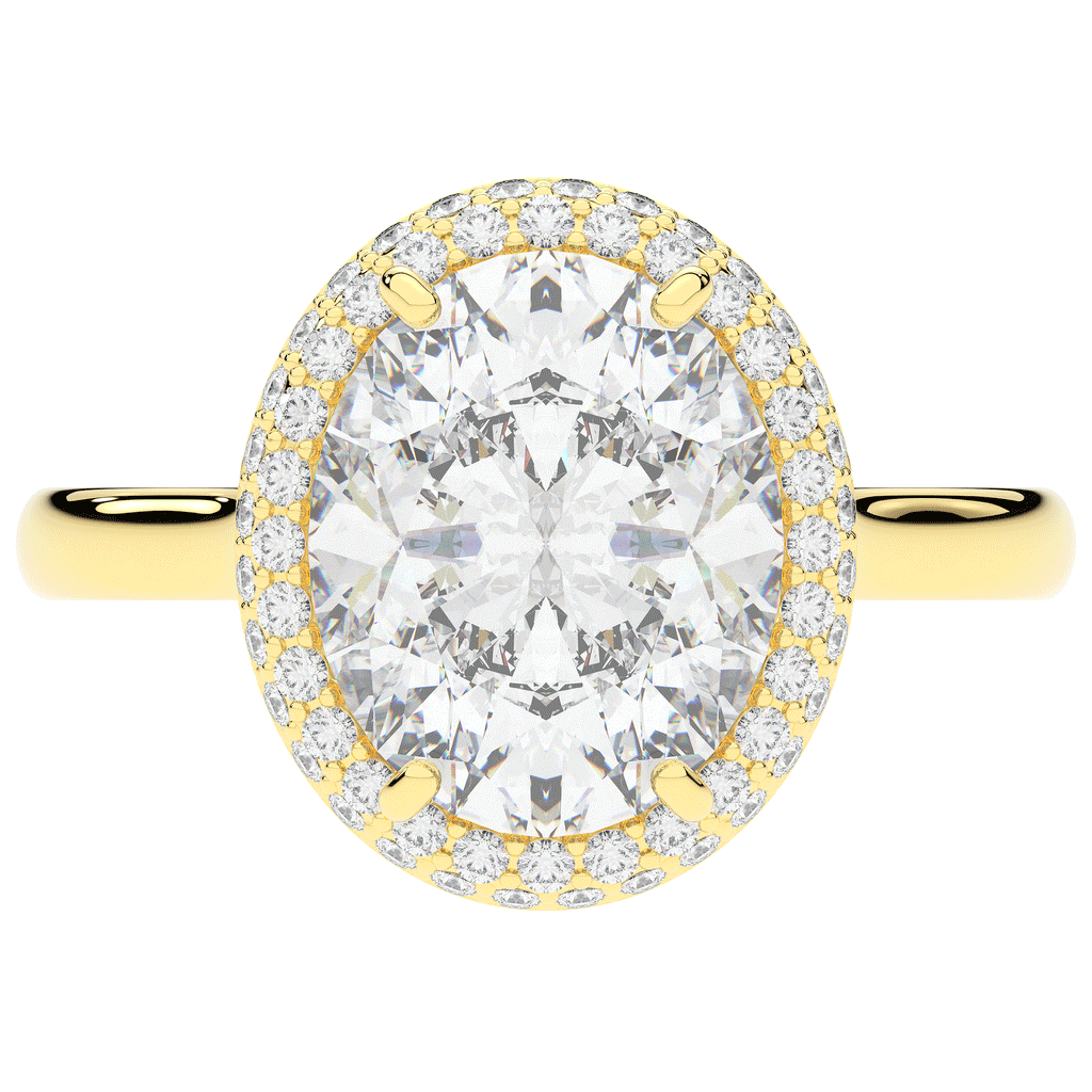 4.40CT.TW OVAL LAB DIAMOND HALO ENGAGEMENT RING - Nazarelle