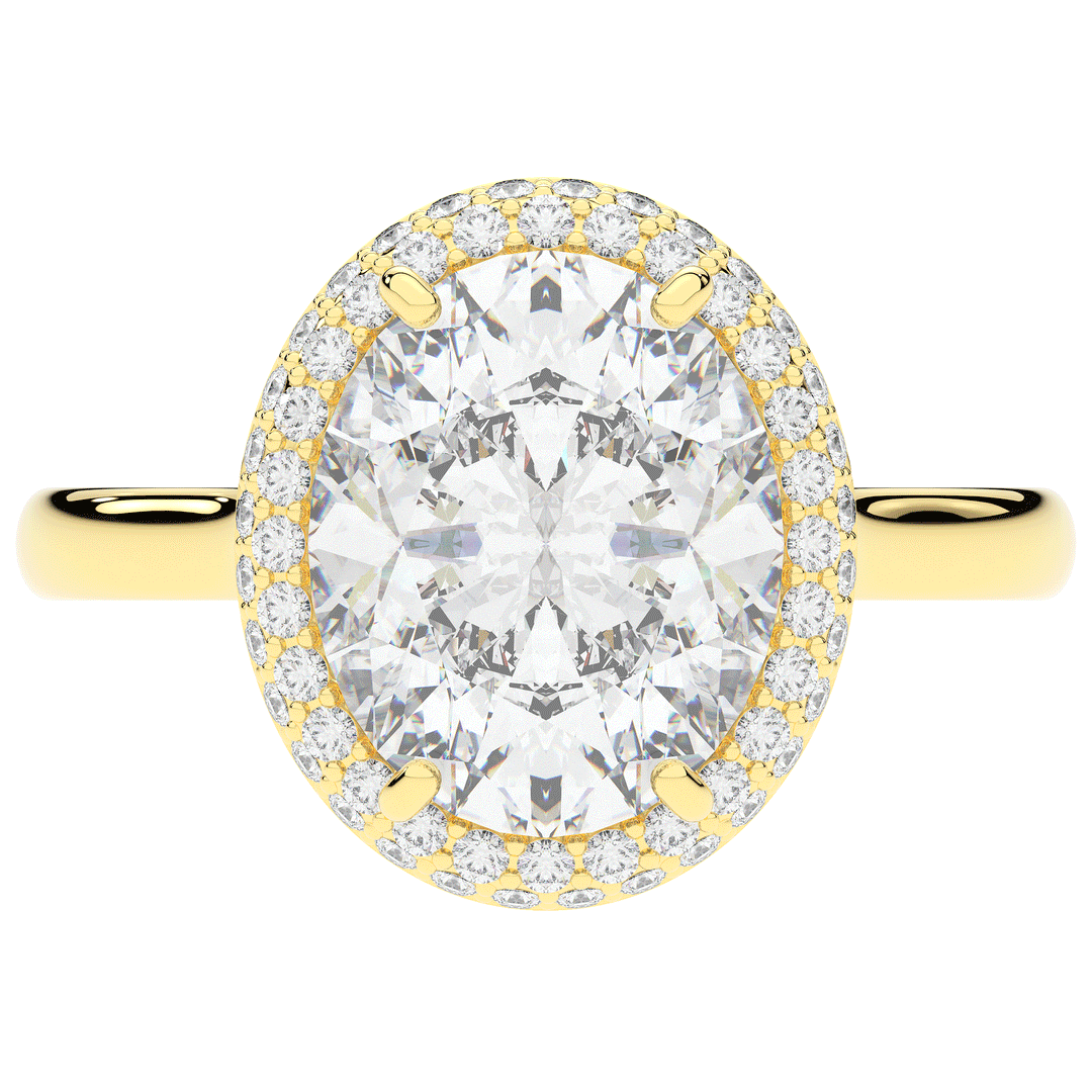 4.40CT.TW OVAL LAB DIAMOND HALO ENGAGEMENT RING - Nazarelle
