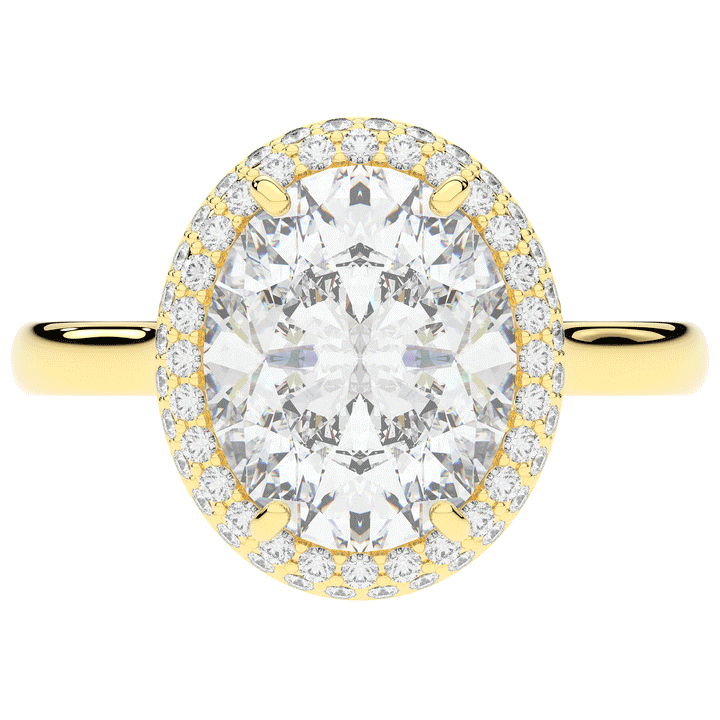 4.40CT.TW OVAL LAB DIAMOND HALO ENGAGEMENT RING - Nazarelle