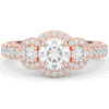 2.15CT.TW ROUND LAB DIAMOND 3 STONE HALO ENGAGEMENT RING - Nazarelle
