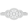 2.15CT.TW ROUND LAB DIAMOND 3 STONE HALO ENGAGEMENT RING - Nazarelle