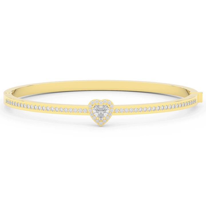 1.65CT.TW HEART AND ROUND LAB DIAMOND  BANGLE - Nazarelle