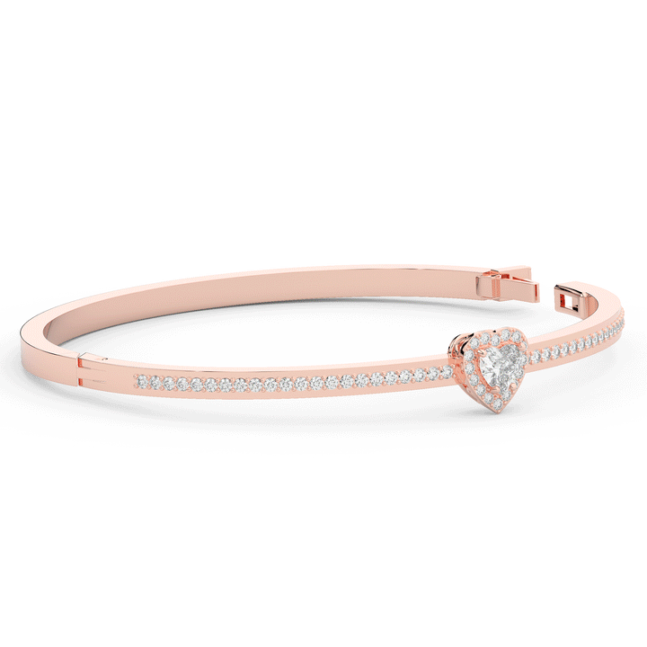 1.65CT.TW HEART AND ROUND LAB DIAMOND  BANGLE - Nazarelle