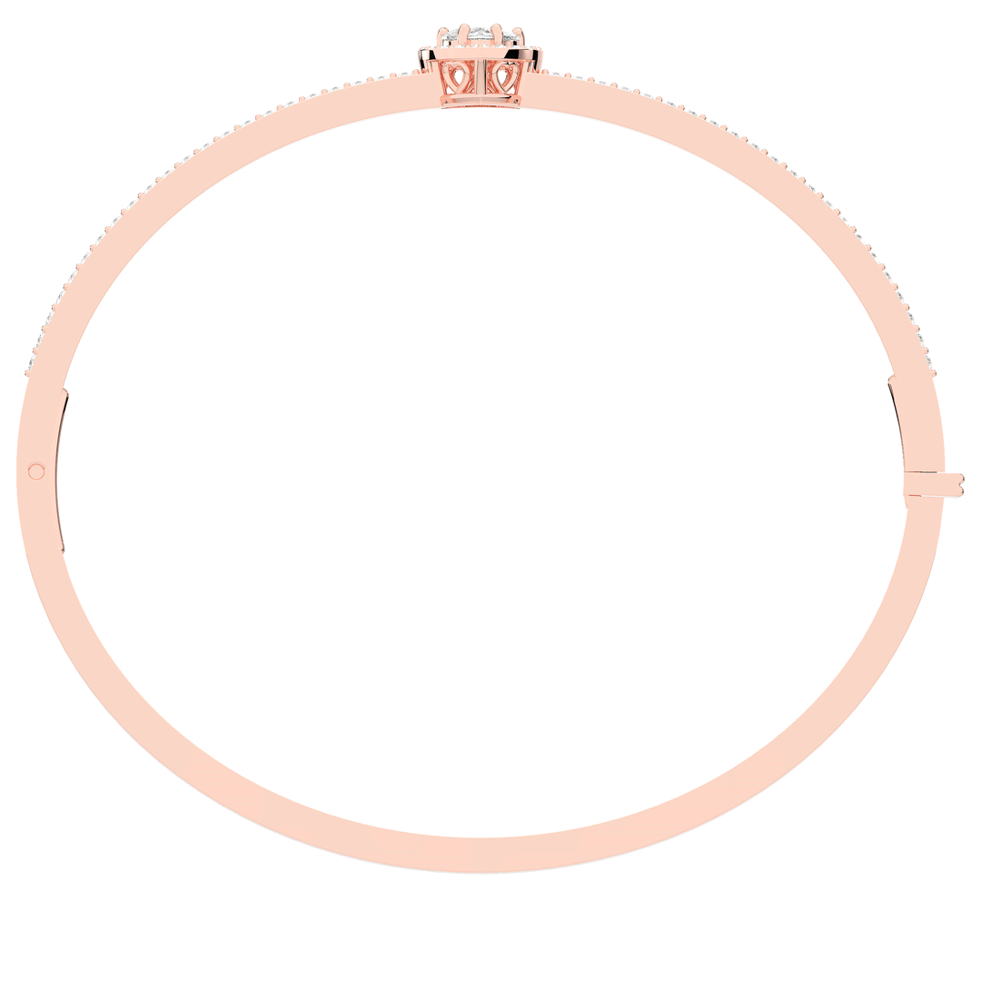 1.65CT.TW HEART AND ROUND LAB DIAMOND  BANGLE - Nazarelle