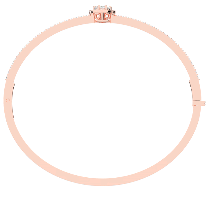 1.65CT.TW HEART AND ROUND LAB DIAMOND  BANGLE - Nazarelle