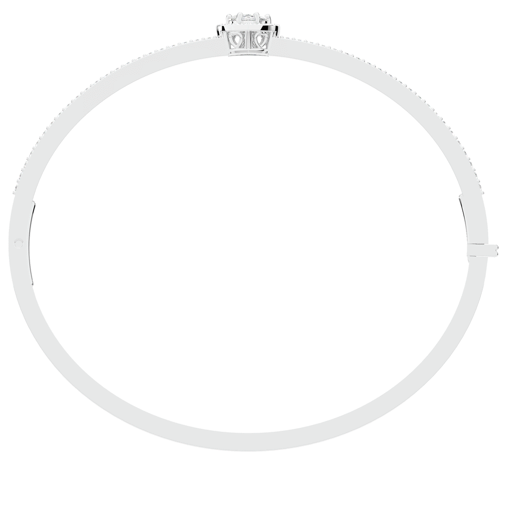 1.65CT.TW HEART AND ROUND LAB DIAMOND  BANGLE - Nazarelle