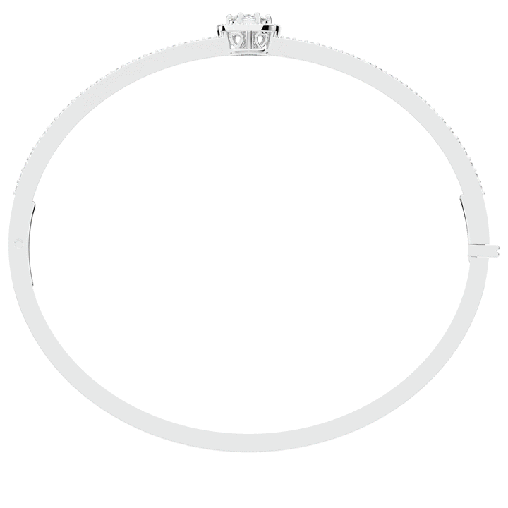 1.65CT.TW HEART AND ROUND LAB DIAMOND  BANGLE - Nazarelle